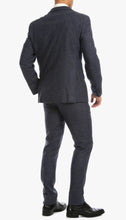 Load image into Gallery viewer, York Navy Slim Fit 3 Piece Herringbone Suit - Ferrecci USA 
