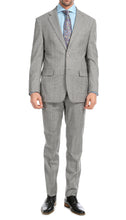Load image into Gallery viewer, Yves Light Grey Plaid Check Men&#39;s Premium 2 Piece Wool Slim Fit Suit - Ferrecci USA 
