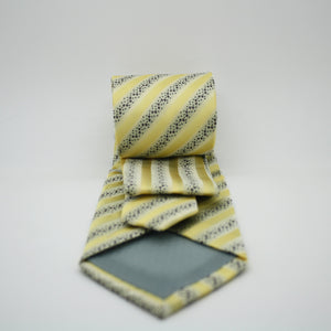 Mens Dads Classic Yellow Striped Pattern Business Casual Necktie & Hanky Set ZO-5 - Ferrecci USA 