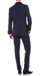 Celio Navy Slim Fit 3 Piece Tuxedo - Ferrecci USA 