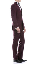 Load image into Gallery viewer, Celio Burgundy 3 Piece Slim Fit Tuxedo - Ferrecci USA 
