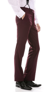 Ferrecci Men's Reno Burgundy Slim Fit Shawl Lapel 2 Piece Tuxedo Suit Set - Ferrecci USA 