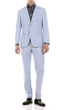 Load image into Gallery viewer, Oslo Sky Blue Slim Fit Notch Lapel 2 Piece Suit - Ferrecci USA 
