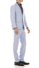Load image into Gallery viewer, Oslo Sky Blue Slim Fit Notch Lapel 2 Piece Suit - Ferrecci USA 
